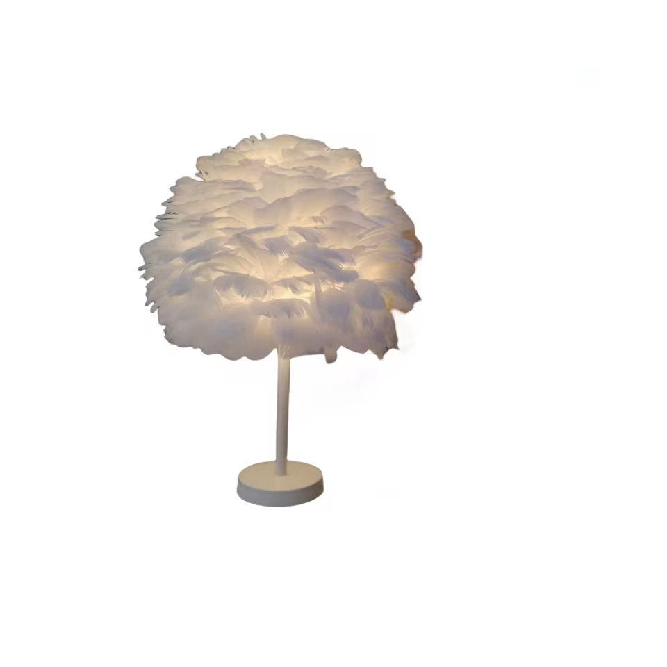 ostrich feather table nail lamp