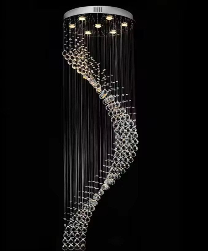 Long staircase chandelier luxury k9 crystal