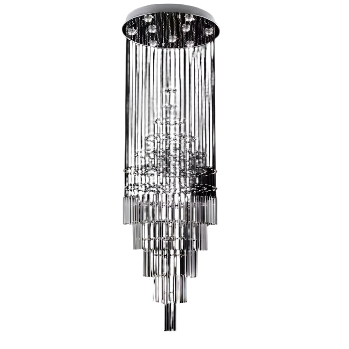 Contemporary long drop pendant light staircase crystal chandeliers