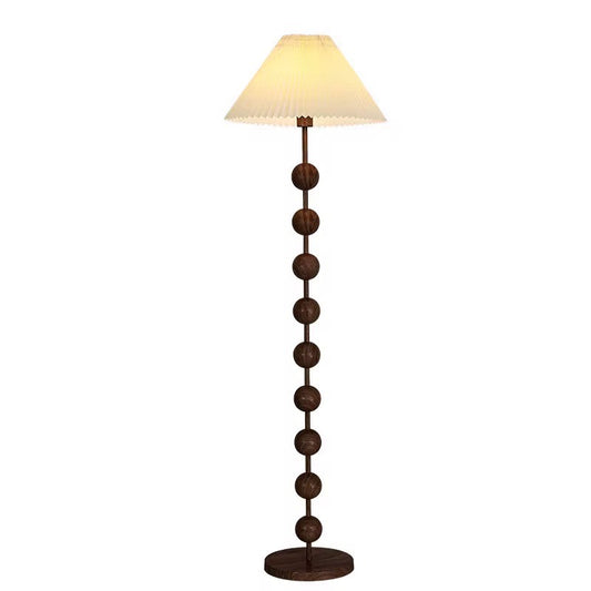 Modern fabric lampshade wooden floor lamp