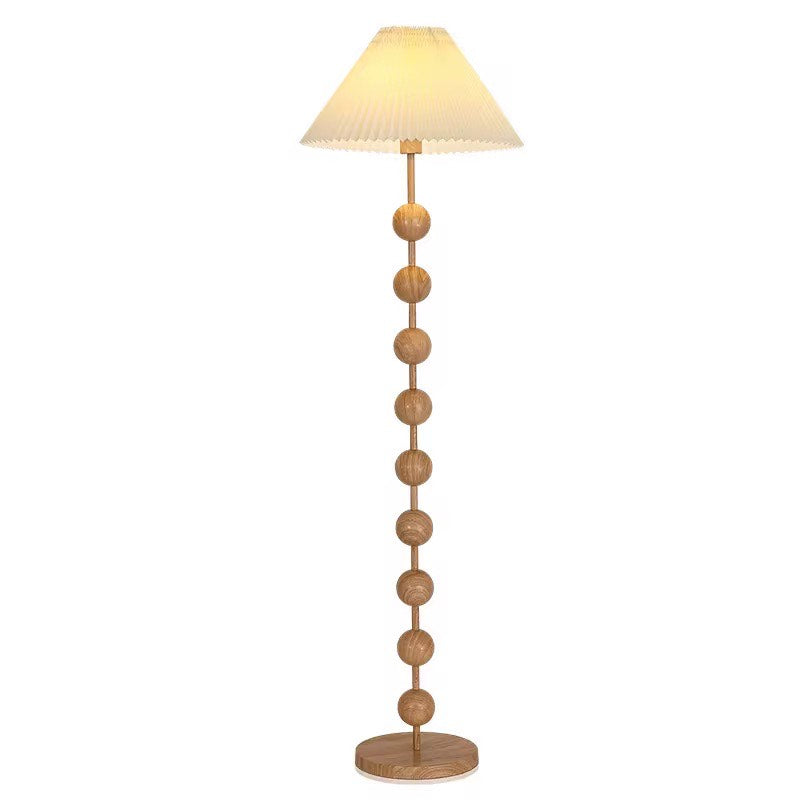 Modern fabric lampshade wooden floor lamp