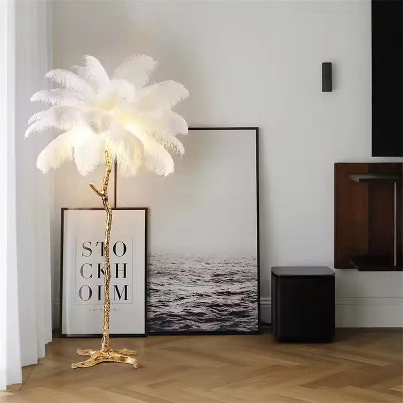 Ostrich Feather Floor Lamp