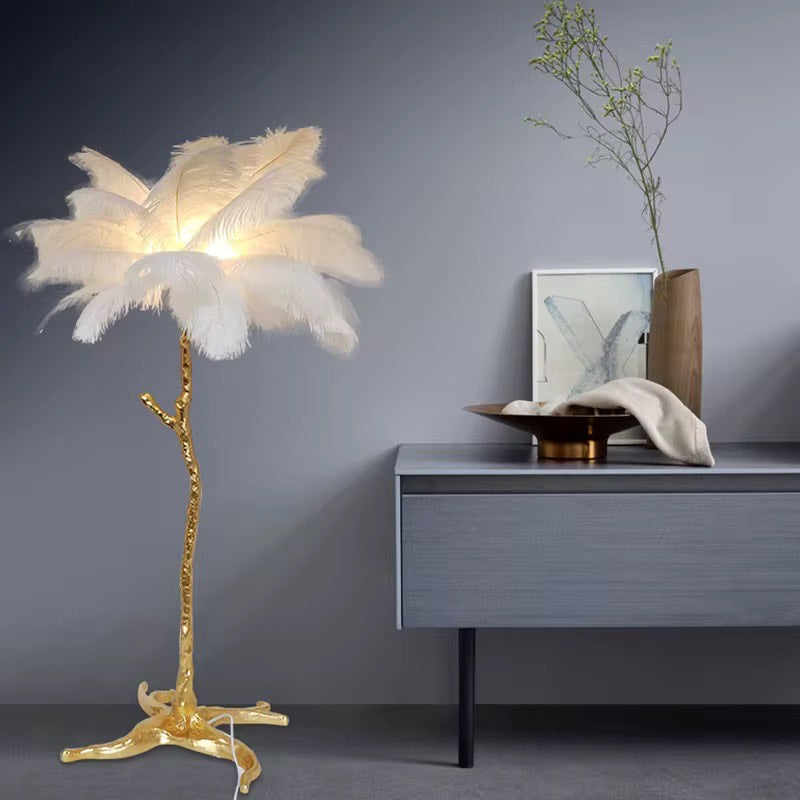 Ostrich Feather Floor Lamp