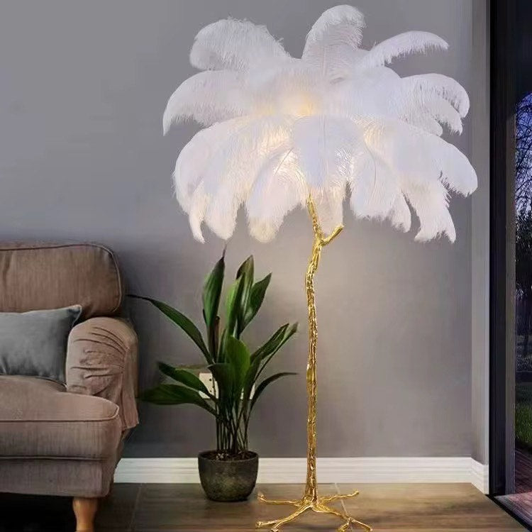 Ostrich Feather Floor Lamp