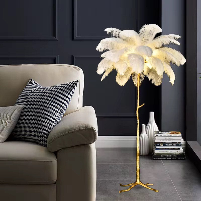 Ostrich Feather Floor Lamp