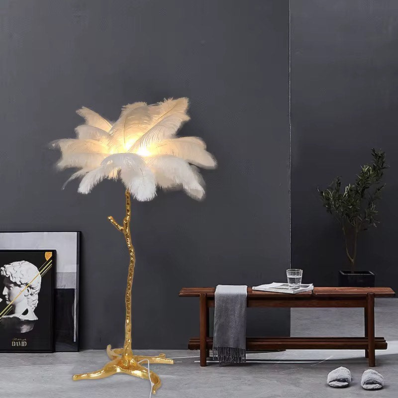 Ostrich Feather Floor Lamp