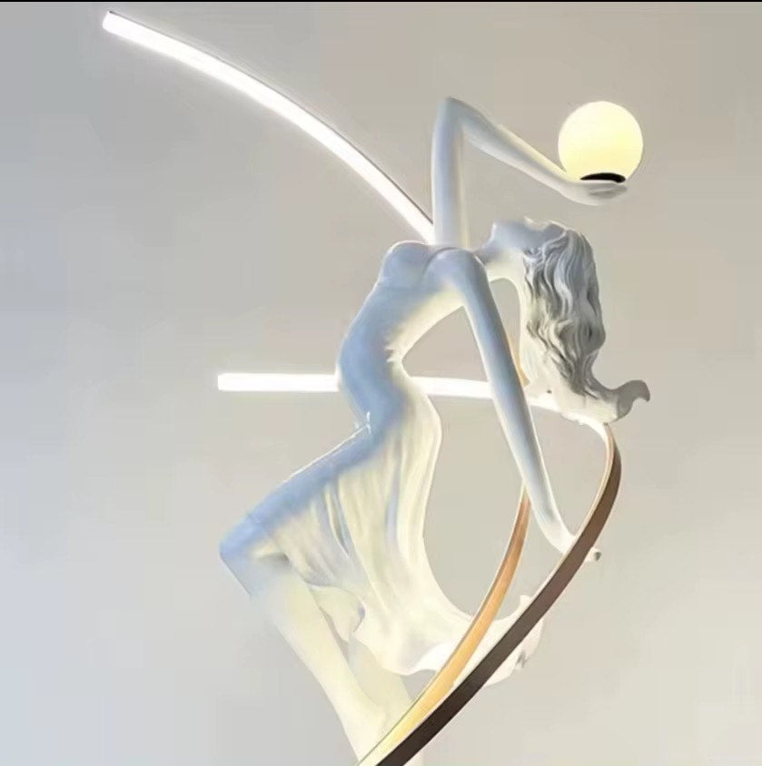 Human body art floor lamp