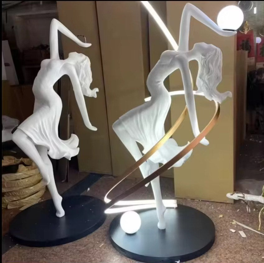 Human body art floor lamp