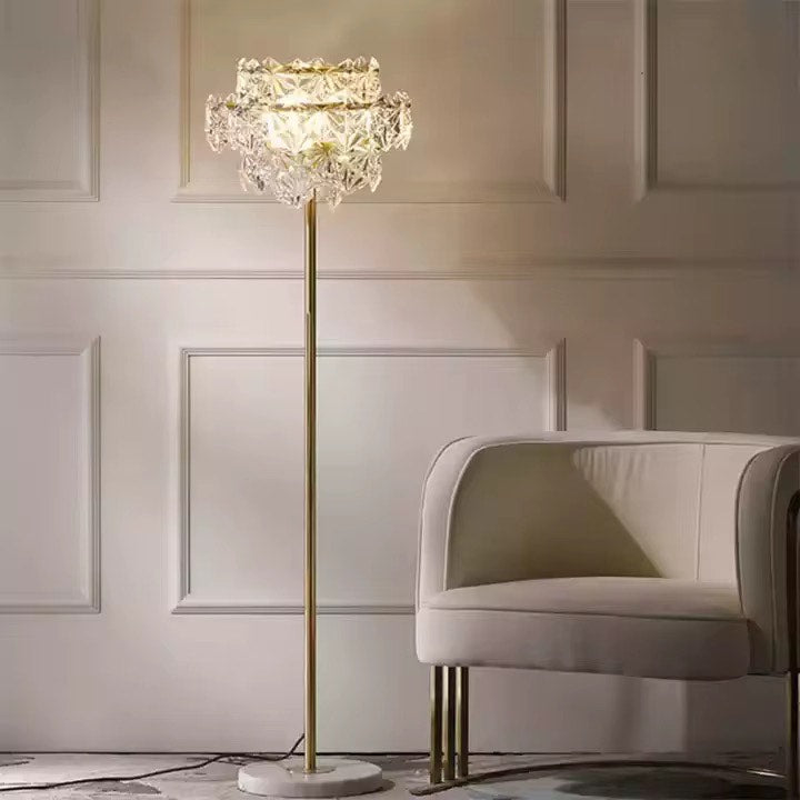 Crystal standing floor lamp