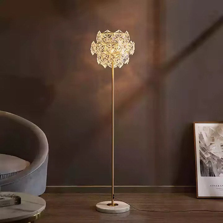 Crystal standing floor lamp