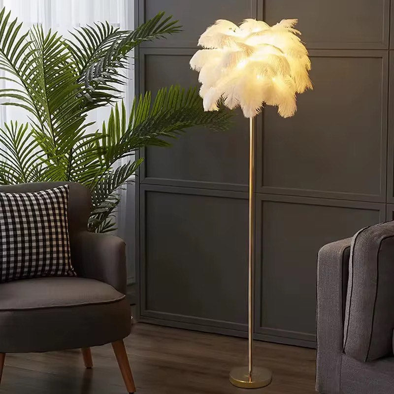 Ostrich feather corner standing light