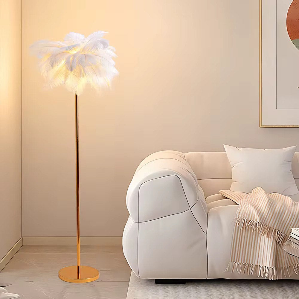 Ostrich feather corner standing light