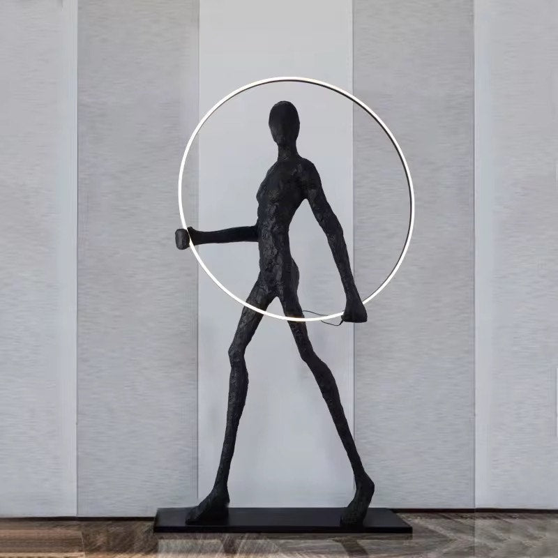 Human sculpture black Decorative standing floor lamp