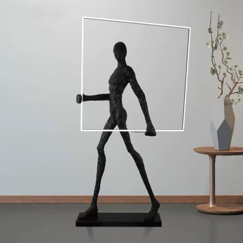 Human sculpture black Decorative standing floor lamp