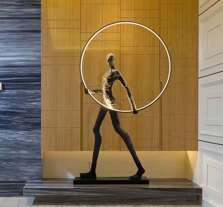 Human sculpture black Decorative standing floor lamp