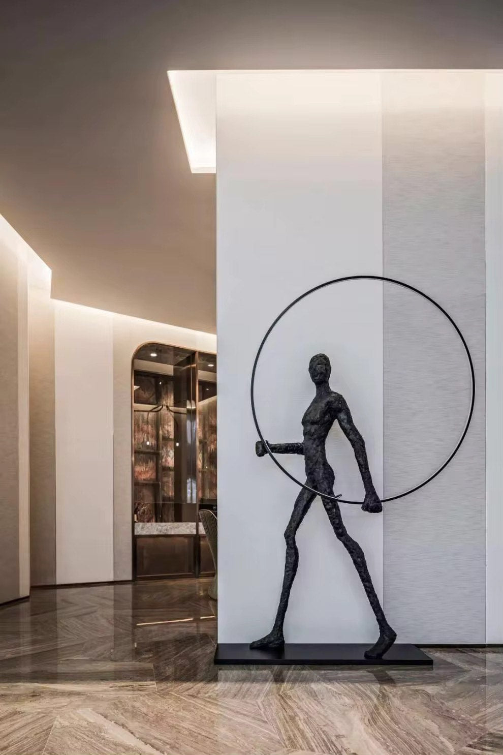 Human sculpture black Decorative standing floor lamp