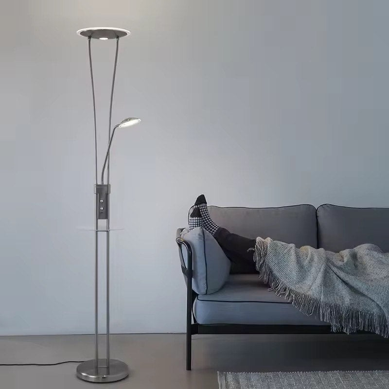 Postmodern Modern Minimalist Metal LED adjustable Double Head Reading Floor Lamp