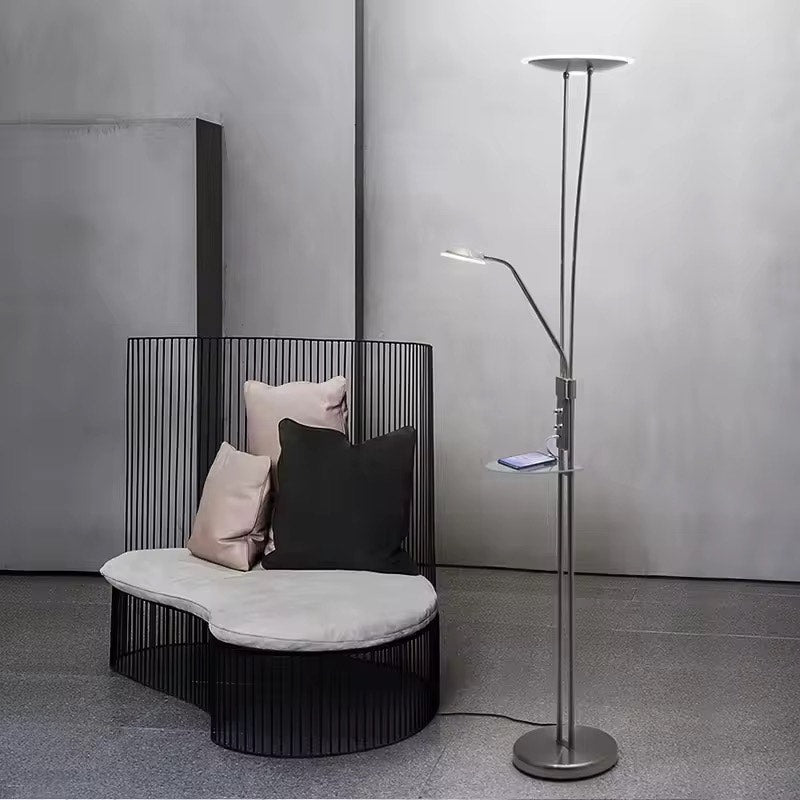 Postmodern Modern Minimalist Metal LED adjustable Double Head Reading Floor Lamp