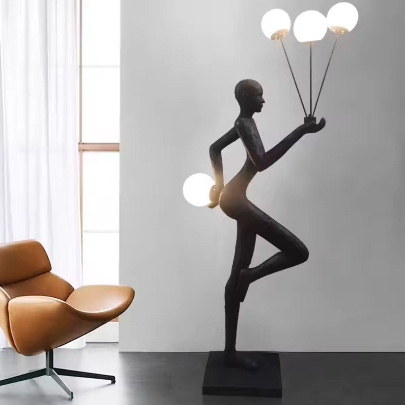 Human lady sculpture floor lamps