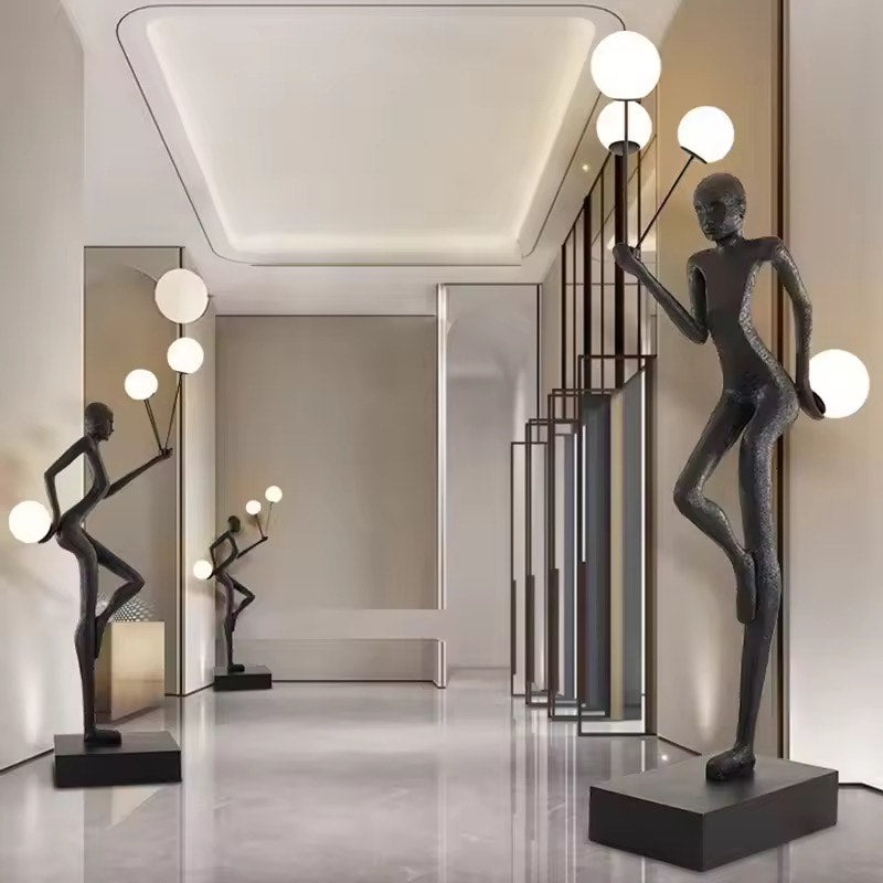 Human lady sculpture floor lamps