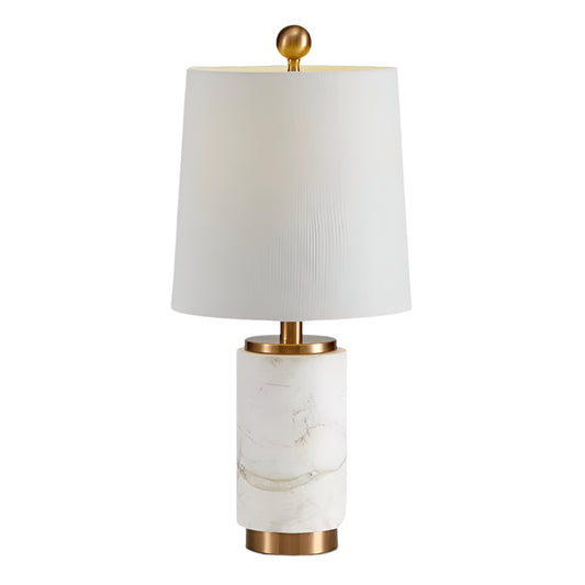 White marble base table lamp