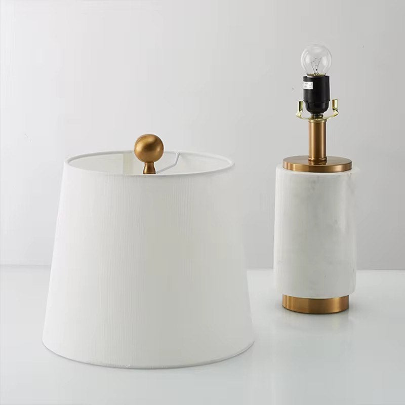 White marble base table lamp