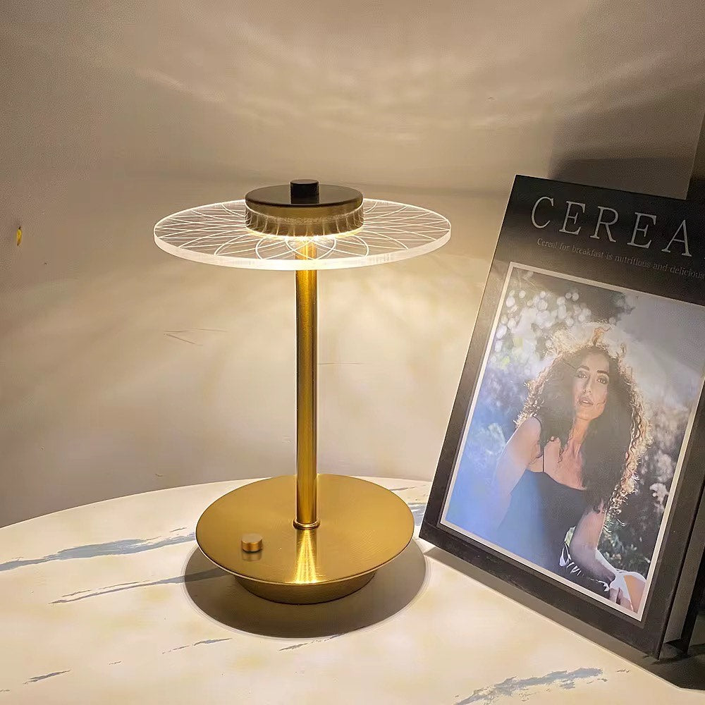 Crystal table light battery operated table lamp