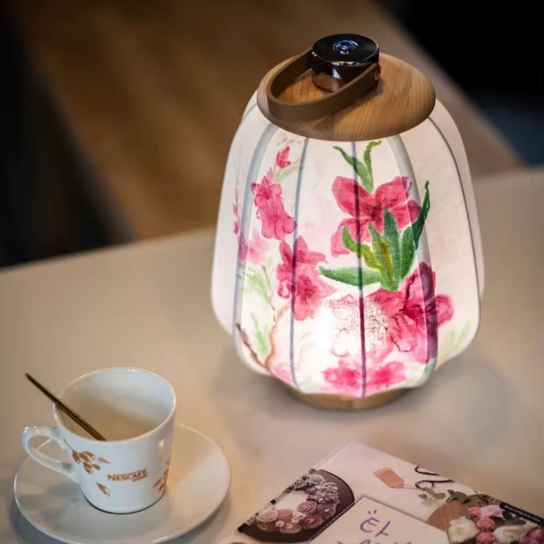 Hand-painted  chinese lantern table lamp