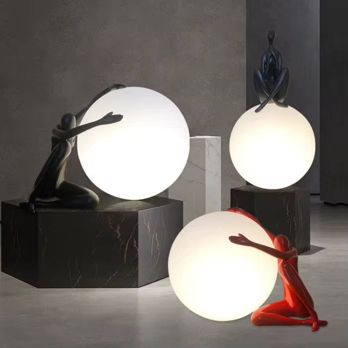 Human statue art sculpture table lamps