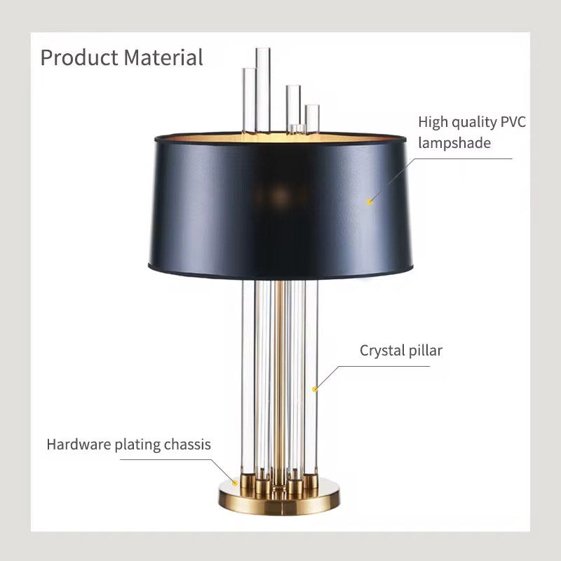 Coffee modern crystal table lamp