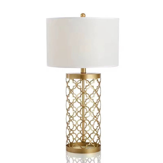 Brass Finish Fabric Shade nordic modern table lamp