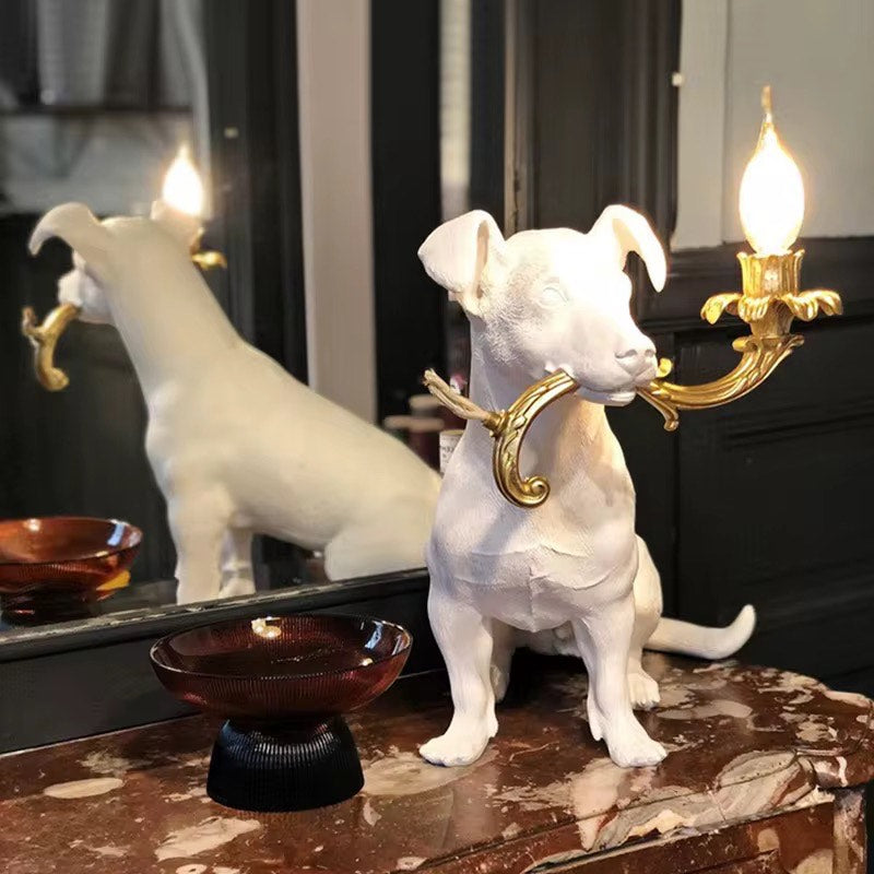 Dog resin Statue table lamp