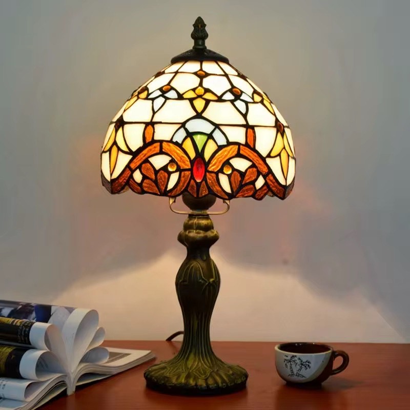 Tiffany desk Lamps Vintage Rose retro glass table lamp