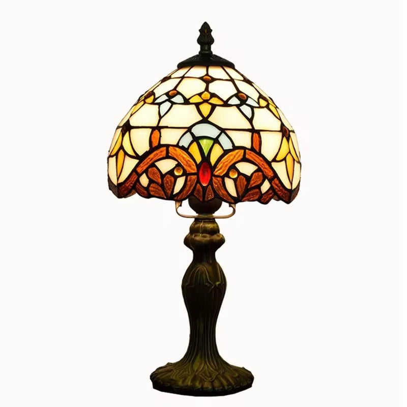 Tiffany desk Lamps Vintage Rose retro glass table lamp