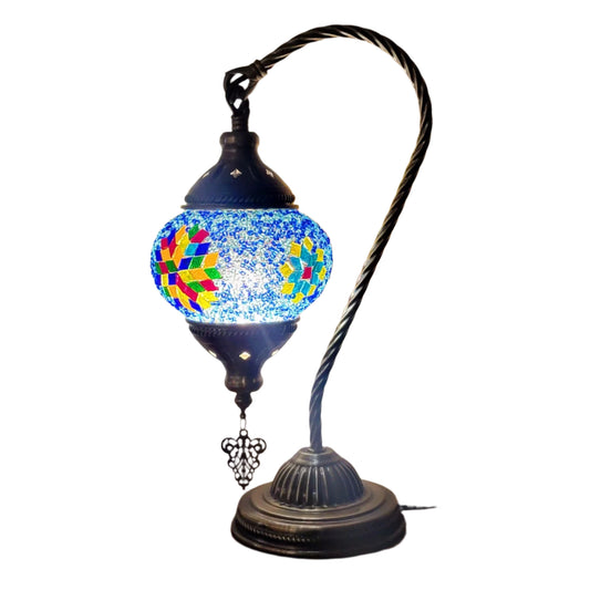 Turkish Mosaic Moroccan Glass Decorative desk light Colorful Metal vintage table lamps