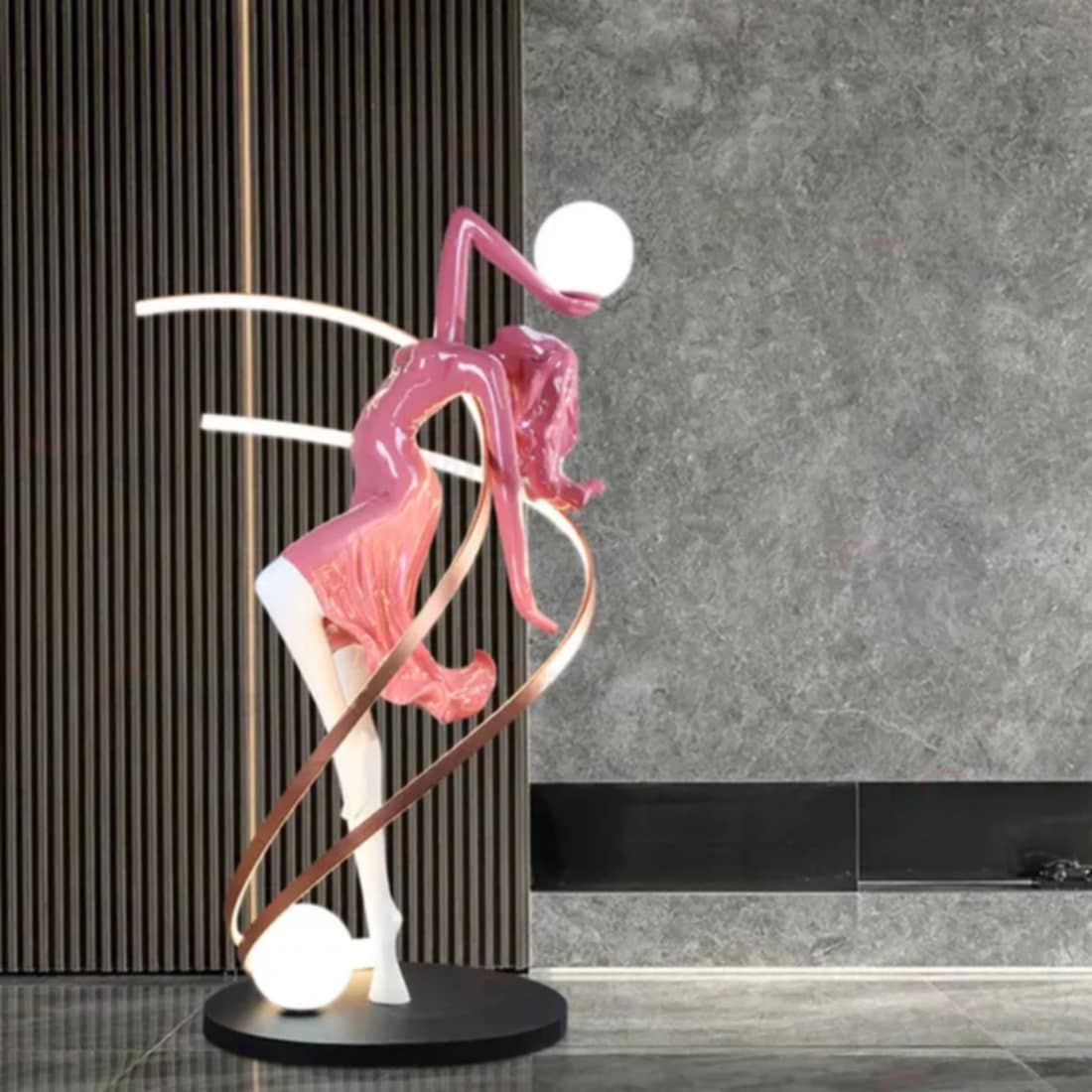 Human body art floor lamp